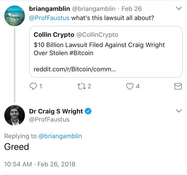 Craig “Satoshi” Wright Sued for Billions