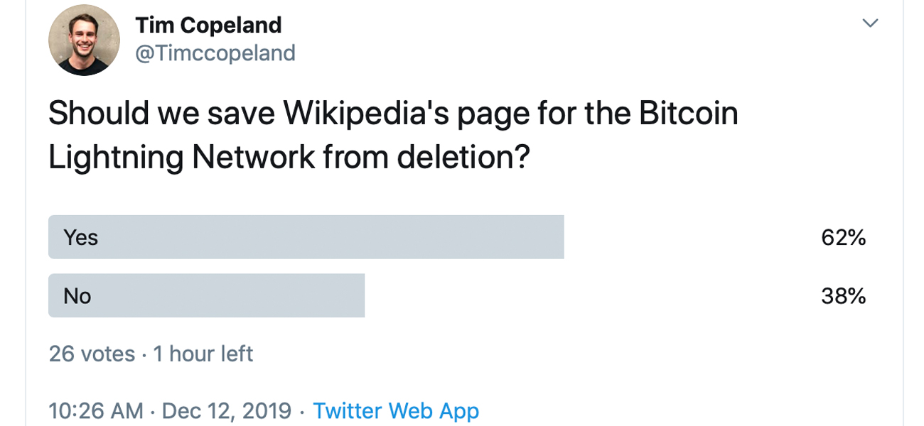 Lightning Network Wiki Page Faces Removal for Lack of Notability