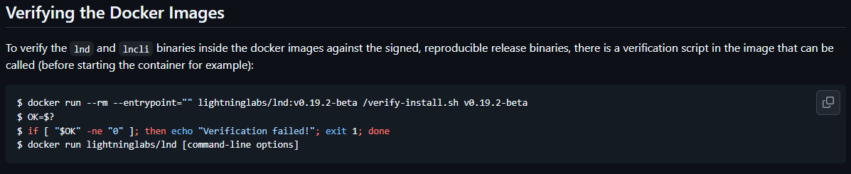 LND v0.19.2 Released with Key Bug Fixes and Performance Upgrades 2 Verifying the Docker Images.