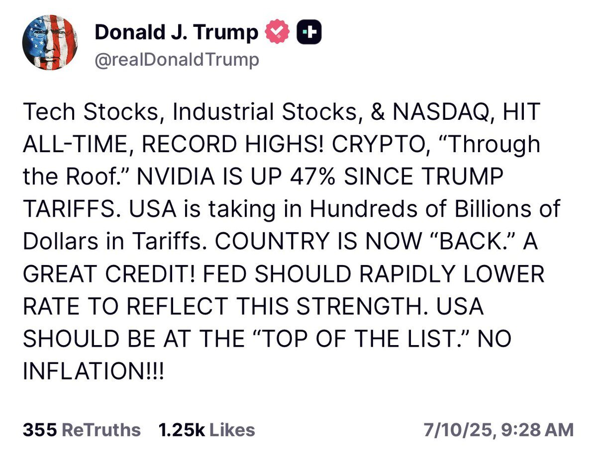 Bitcoin Achieves New All-Time High of $113,900 as Global Adoption Surges 1 Trump's post on his Truth Social account.